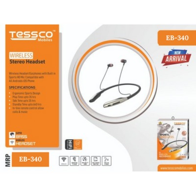 TESSCO Bluetooth Earphone EB340 Black vkrtpro.in